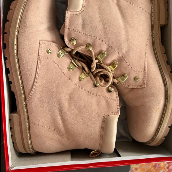 Women's Pink Guess Lace-Up Boots - Picture 3 of 9